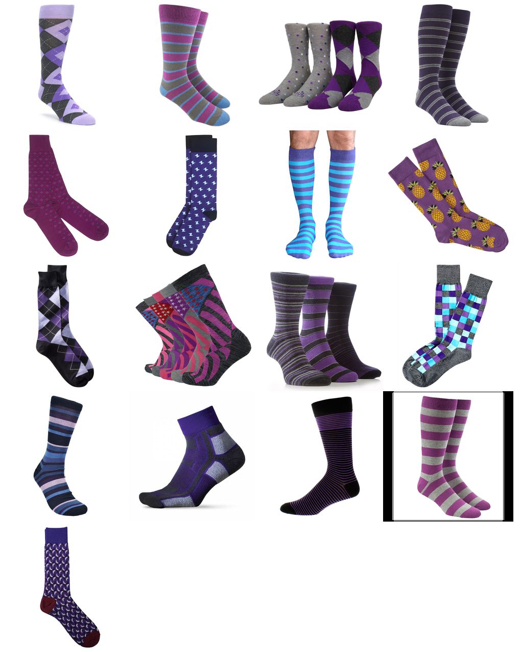 purple mens socks